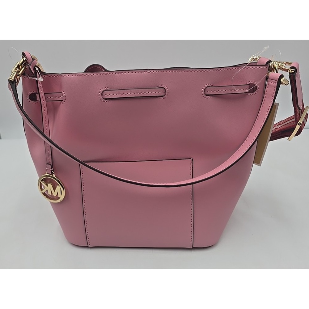 NEW MICHAEL Michael Kors Eden Medium Leather Pink Bucket Shoulder Bag MSRP $398. - Picture 10 of 16